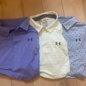 Under Armour Striped Polo Trio - Purple, White, Light Blue